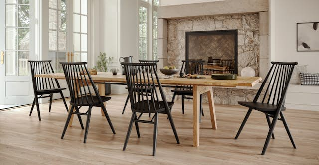 Armless Solid Black Oak Dining Chairs | Dabo | Article