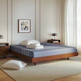 The Queen Bedroom Foundation Bundle, contains products [Leesa Studio Queen Mattress] and [Basi Queen Bed Frame - Walnut].