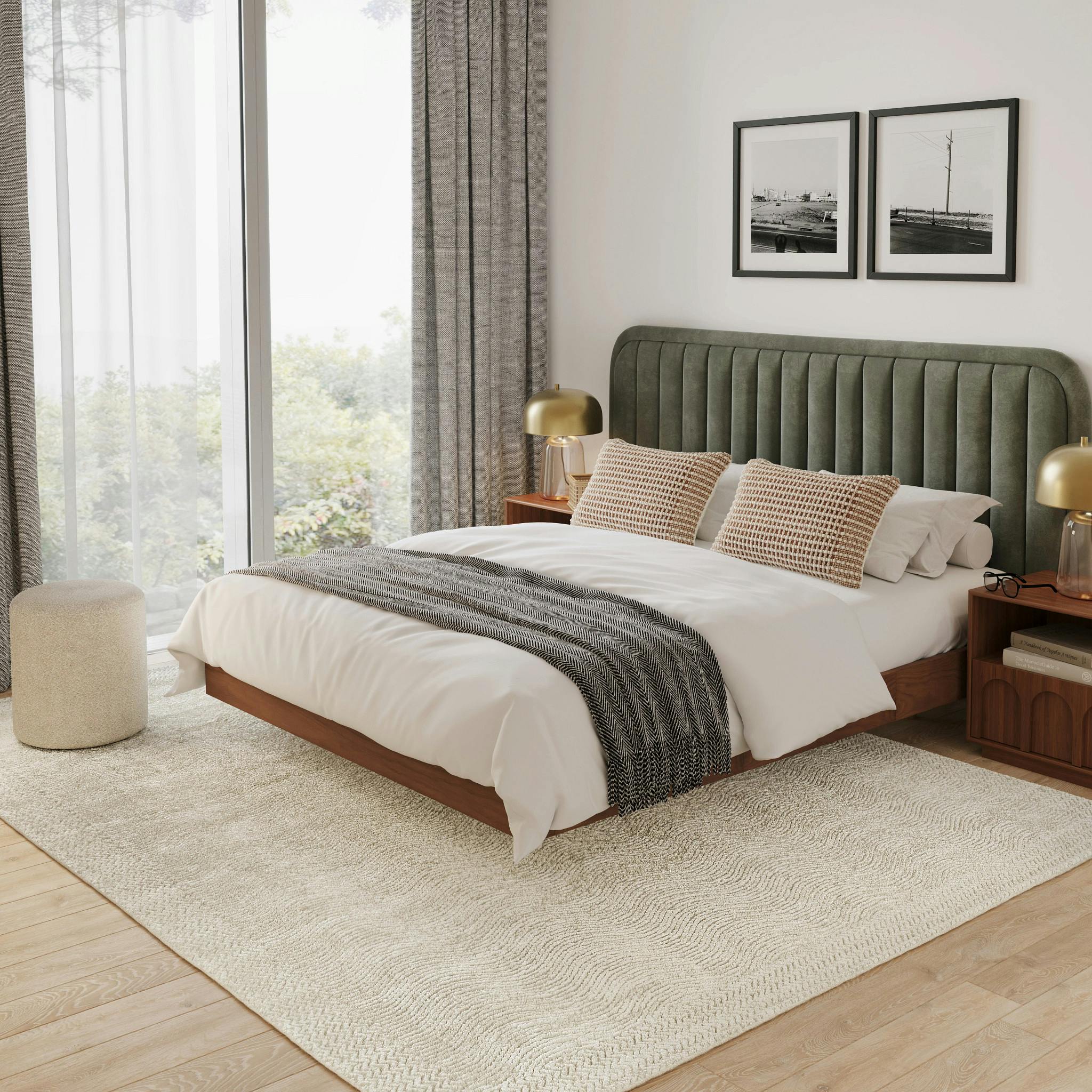Rolph Plush Pacific Rust King Tufted Channel Headboard | Article