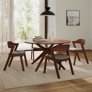 The Meja Dining Chair x Conan Dining Table Bundle - Primary View 1 of 6 (Click To Zoom).