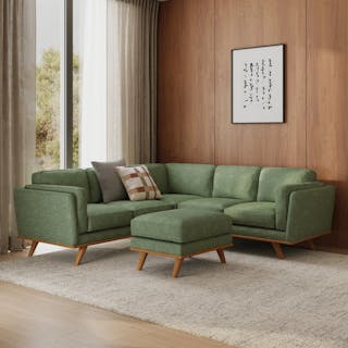 The Timber Corner Sectional x Ottoman Bundle