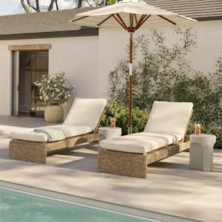 Willa Chaise Lounge Bundle, contains products [Willa 81" Outdoor Wicker Chaise Lounge - Dravite Ivory].