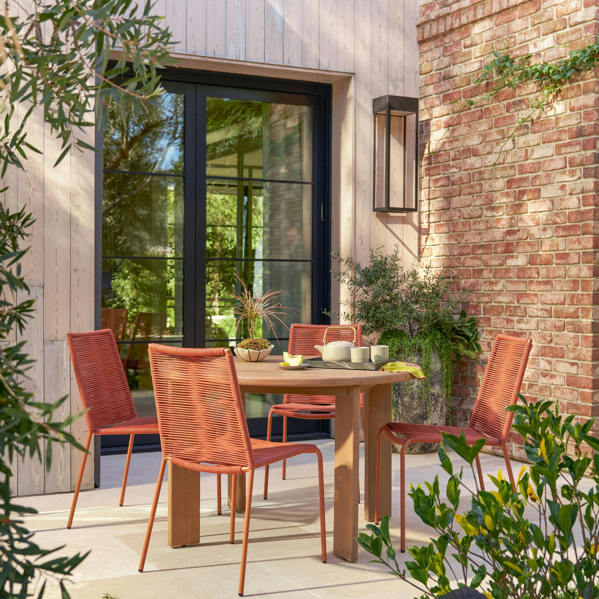 Steel Framed Ember Black Woven Rope Dining Chair | Zina | Article