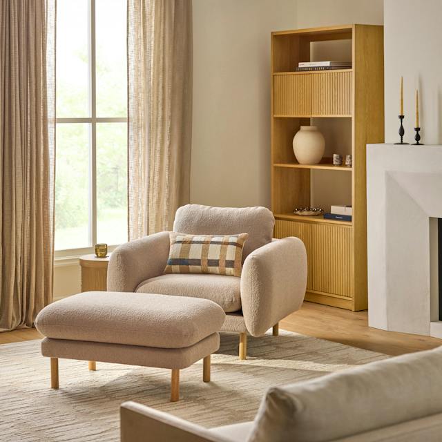 Sanders Ivory Wool Bouclé Lounge Chair | Article