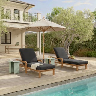 The Laholm Chaise Lounge Bundle, contains products [Laholm 78" Outdoor Chaise Lounge - Dravite Black].