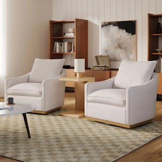 The Mantle Swivel Chair Bundle, contains products [Mantle 34" Swivel Lounge Chair - Napa White].