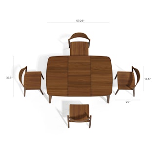 The Sylvo Dining Chair x Plumas Extendable Dining Table Bundle - Walnut - Primary View 1 of 6 (Click To Zoom).