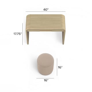 The Faydra Mini Desk x Cilo Ottoman Bundle - Primary View 1 of 7 (Click To Zoom).