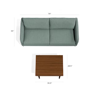 The Hanson Sofa x Cooper Coffee Table Bundle - Primary View 1 of 6 (Click To Zoom).