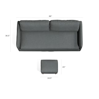 The Hanson Sofa Bed x Ottoman Bundle - Primary View 1 of 6 (Click To Zoom).
