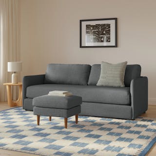 The Hanson Sofa Bed x Ottoman Bundle , contains products [Hanson 88" Sofa Bed - Harbor Dark Gray] and [Hanson 24.5" Ottoman - Harbor Dark Gray].