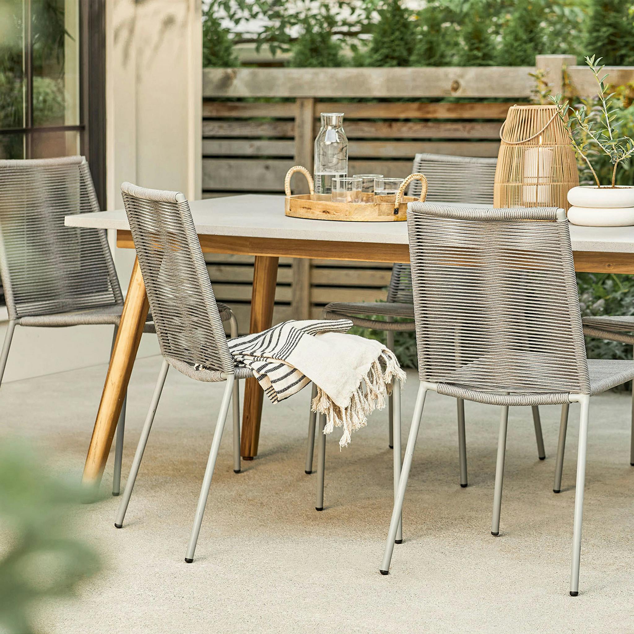 Steel Framed Ember Black Woven Rope Dining Chair | Zina | Article