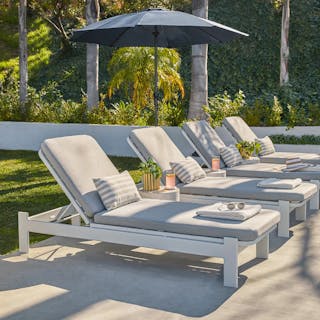 Eleya Outdoor Chaise Lounge Bundle, contains products [Eleya 78" Outdoor Chaise Lounge - Cera Gray].