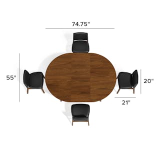The Nosh Dining Chair x Plumas Extendable Dining Table Bundle - Primary View 1 of 6 (Click To Zoom).