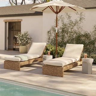 Willa Chaise Lounge Bundle, contains products [Willa 81" Outdoor Wicker Chaise Lounge - Dravite Ivory].