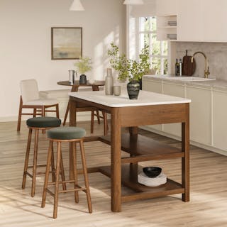 The Holme Kitchen Island x Nurmi Counter Stool Bundle - Primary View 1 of 7 (Click To Zoom).