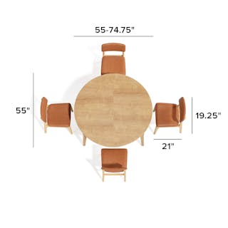 The Plumas Extendable Dining Table x Vila Dining Chair Bundle - Primary View 1 of 6 (Click To Zoom).