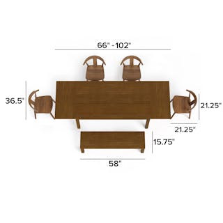 The Ashford Dining Table x Dining Bench x Morton Dining Chair Bundle - Primary View 1 of 8 (Click To Zoom).
