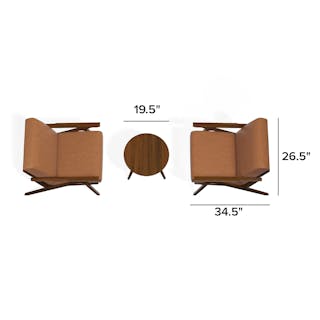 The Otio Leather Lounge Chair x Amoeba Side Table Bundle - Primary View 1 of 6 (Click To Zoom).
