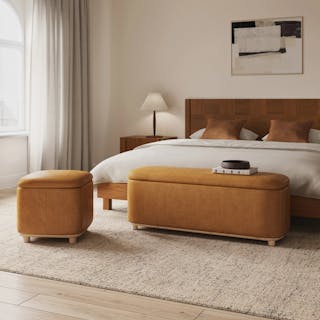 The Maribo Leather Storage Ottoman Bundle - Primary View 1 of 6 (Click To Zoom).
