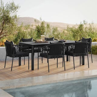 The Fisk Outdoor Dining Table x Calicut Dining Chair Bundle
