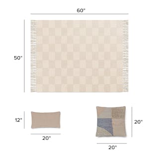 The Galene Throw x Prairie Pillow x Gabriola Pillow Bundle - Primary View 1 of 9 (Click To Zoom).
