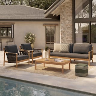 The Rosa Outdoor Sofa x Lounge Chairs x Coffee Table Bundle