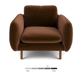 The Sanders Velvet Lounge Chair x Ottoman Bundle - Primary View 1 of 6 (Click To Zoom).