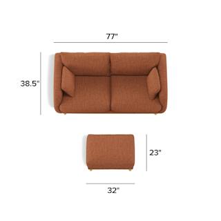 The Nora Sofa x Ottoman Bundle - Primary View 1 of 6 (Click To Zoom).