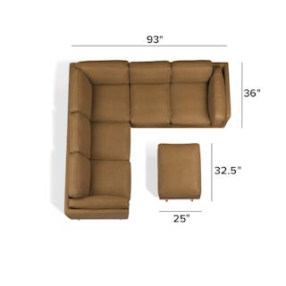 The Timber Leather Corner Sectional x Ottoman Bundle - Primary View 1 of 6 (Click To Zoom).