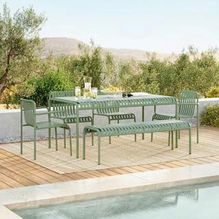 The Sarek Outdoor Dining Table x Chairs x Armchairs x Bench Bundle - Primary View 1 of 10 (Click To Zoom).