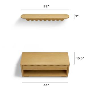 The Boe Storage Bench x Shelly Shelf and Coat Rack Bundle - Primary View 1 of 6 (Click To Zoom).