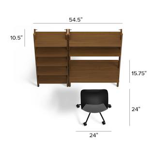 The Heidi Desk and Shelving Unit Set x Svelti Office Chair Bundle - Primary View 1 of 6 (Click To Zoom).