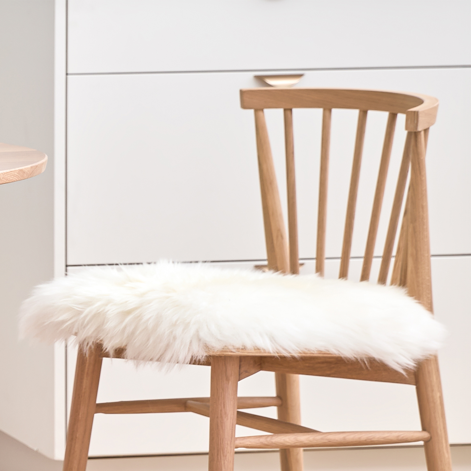Ivory White Sheepskin Seat Cushion Set (x2) | Lanna | Article