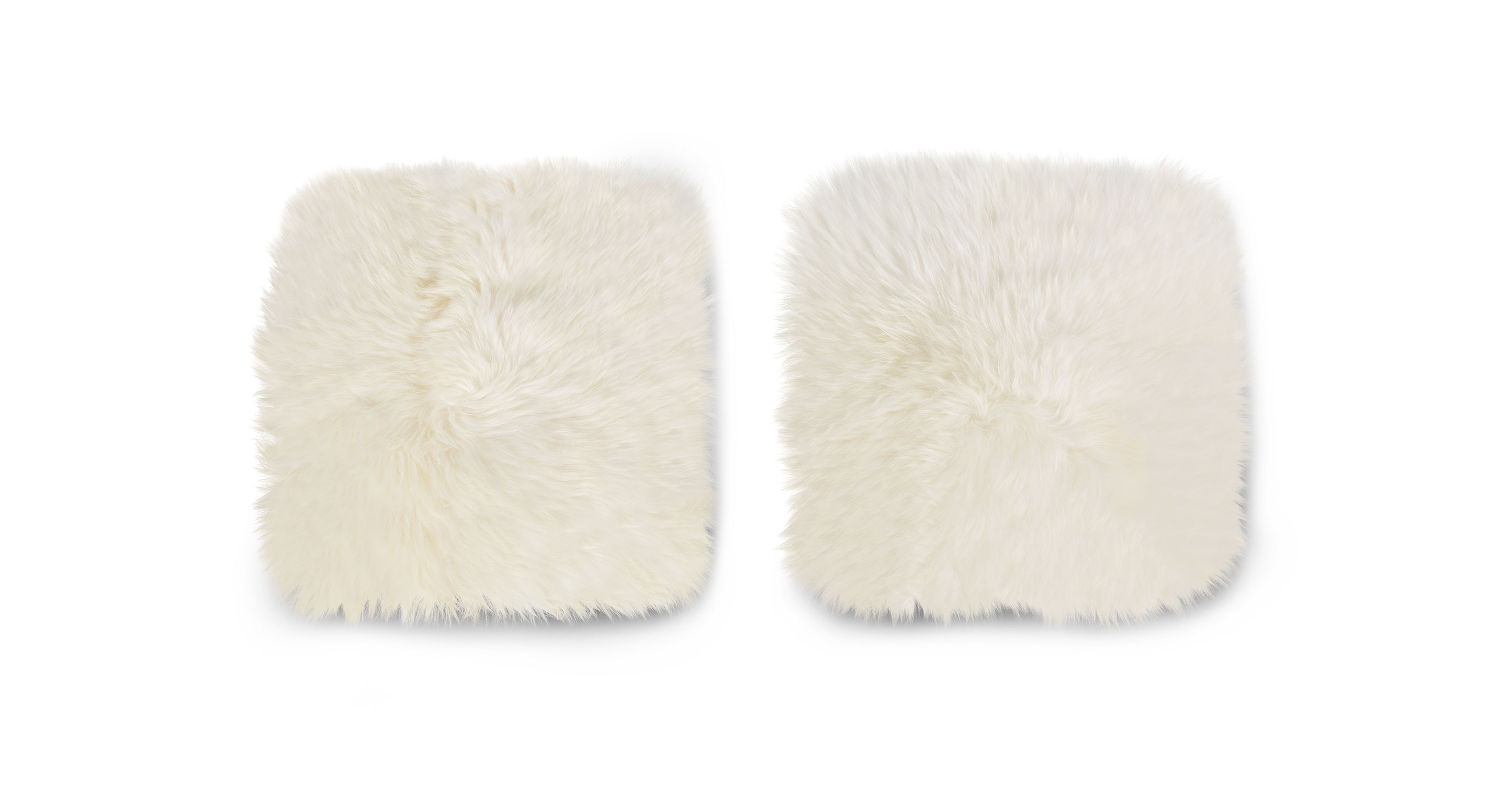 Ivory White Sheepskin Seat Cushion Set X2 Lanna Article