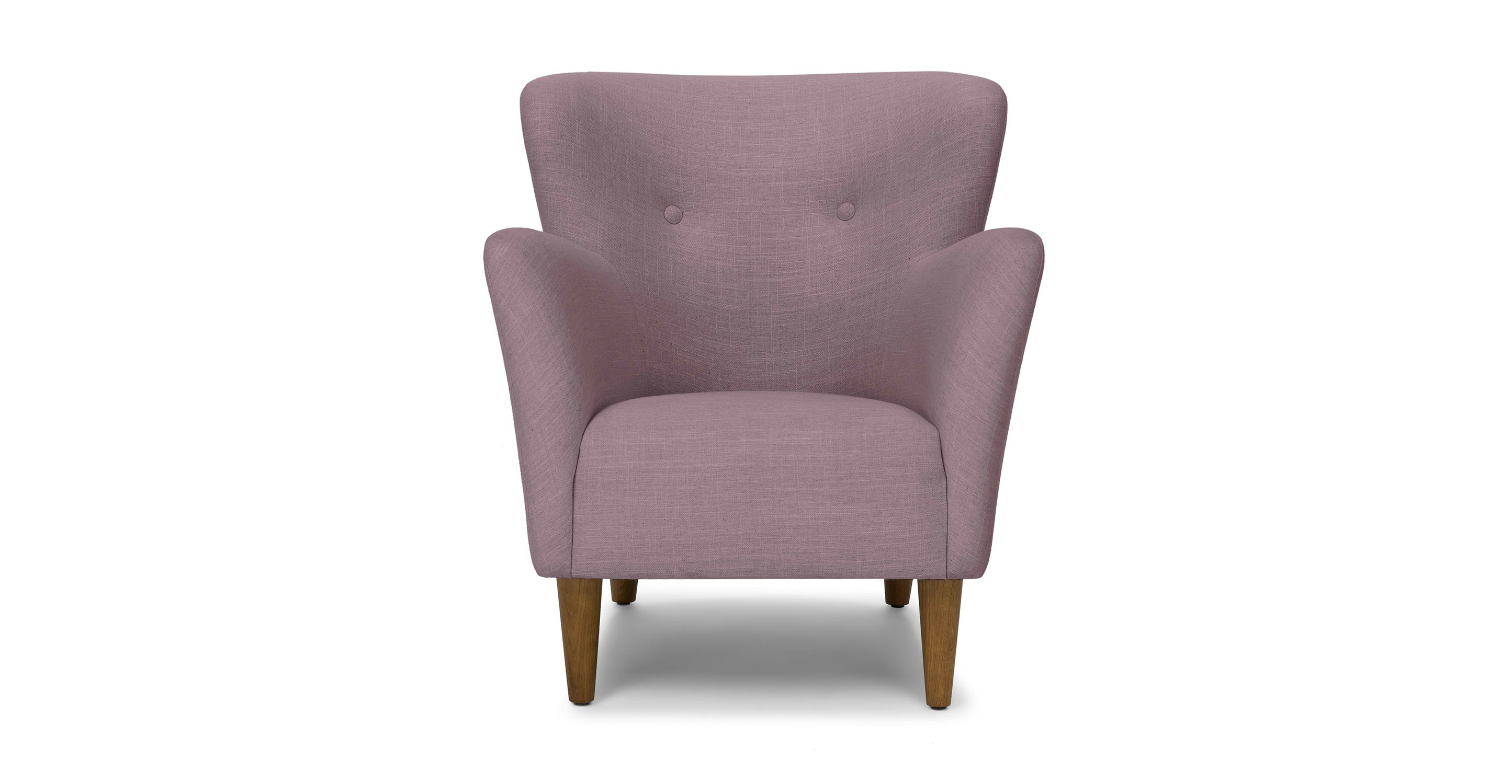 Mauve Pink Fabric Armchair Solid Wood Legs Article Happy Modern Furniture
