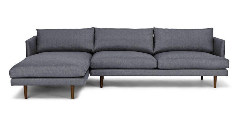 Fabric Sectional Sofa Burrard, Light Blue Gray Sectional Sofa