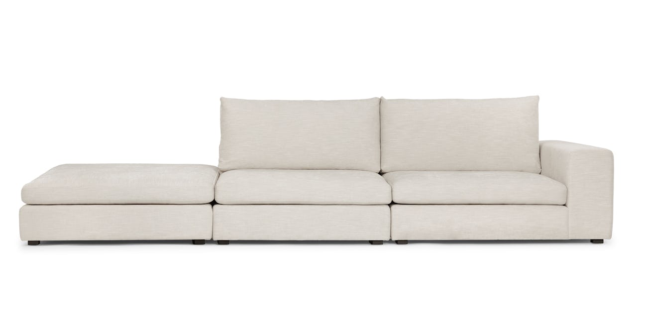 Gaba Pearl White Right Arm Modular Sofa