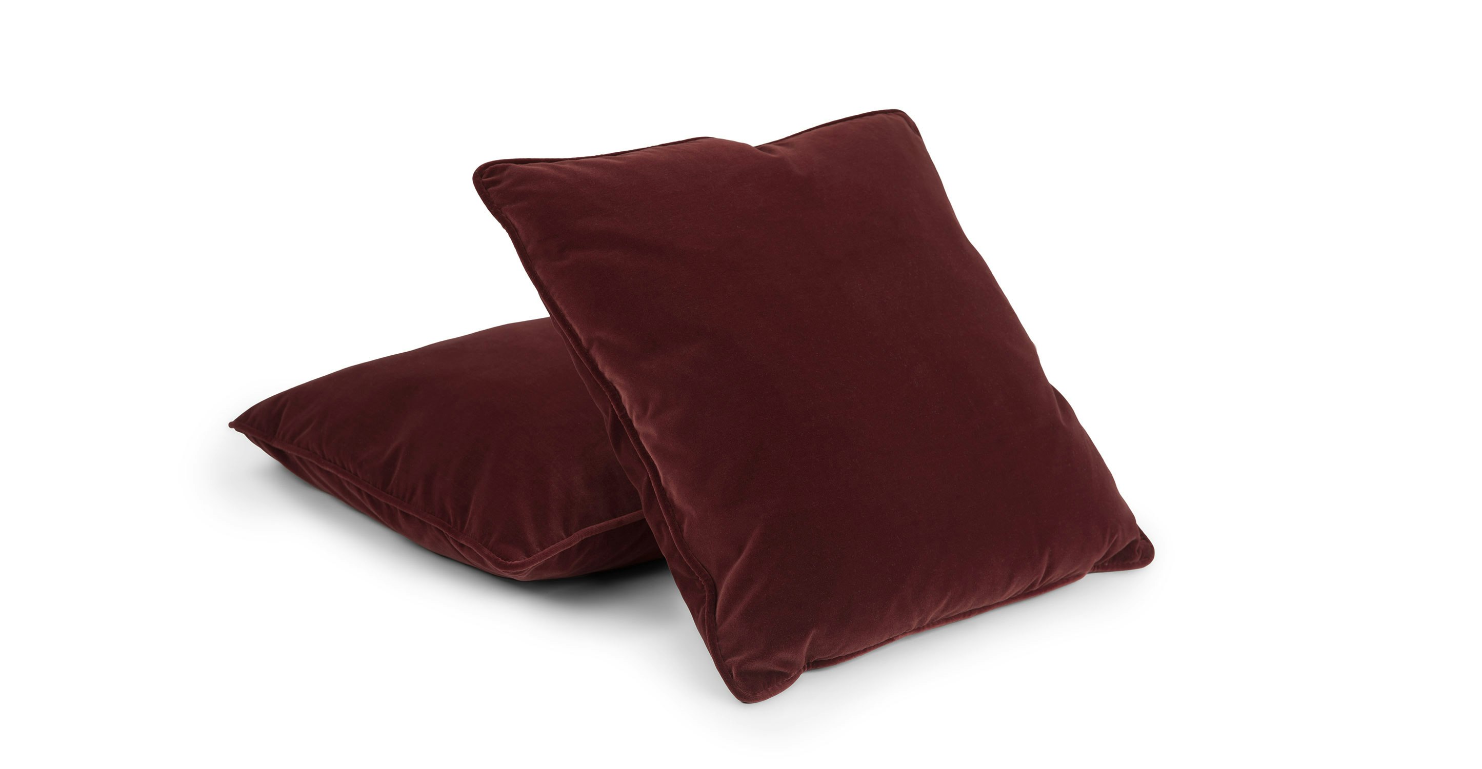 Red Lucca Velvet Throw Pillow Set (x2) Article