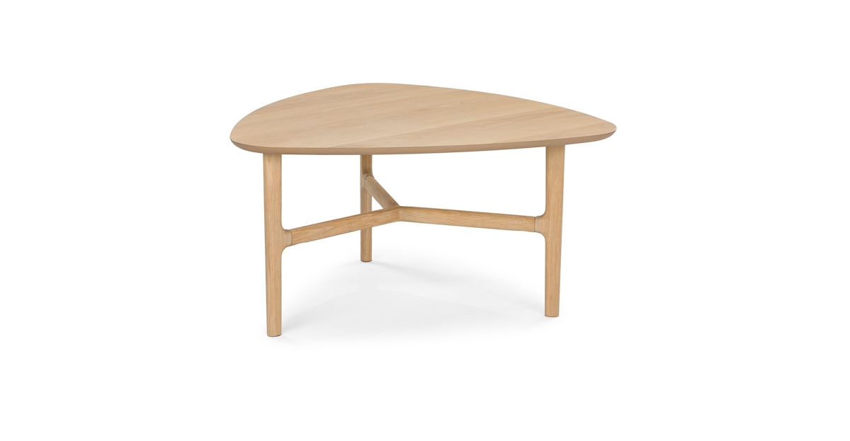 Light Oak Triangular Wooden Coffee Table Brezza Article