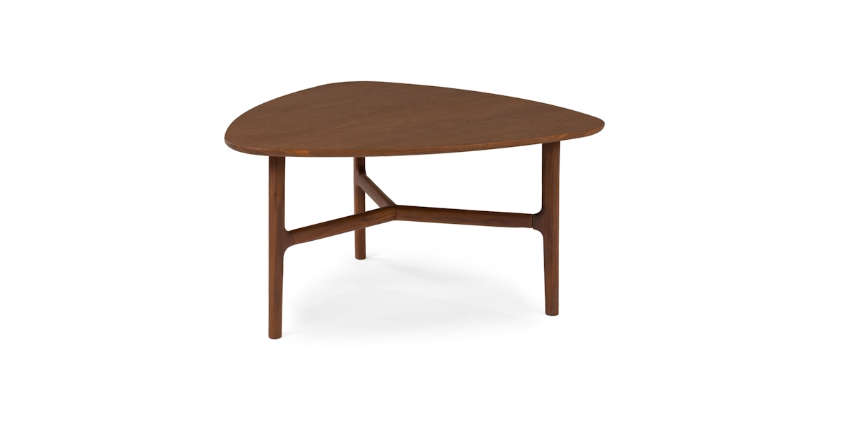Matte Walnut Triangular Coffee Table Brezza Article