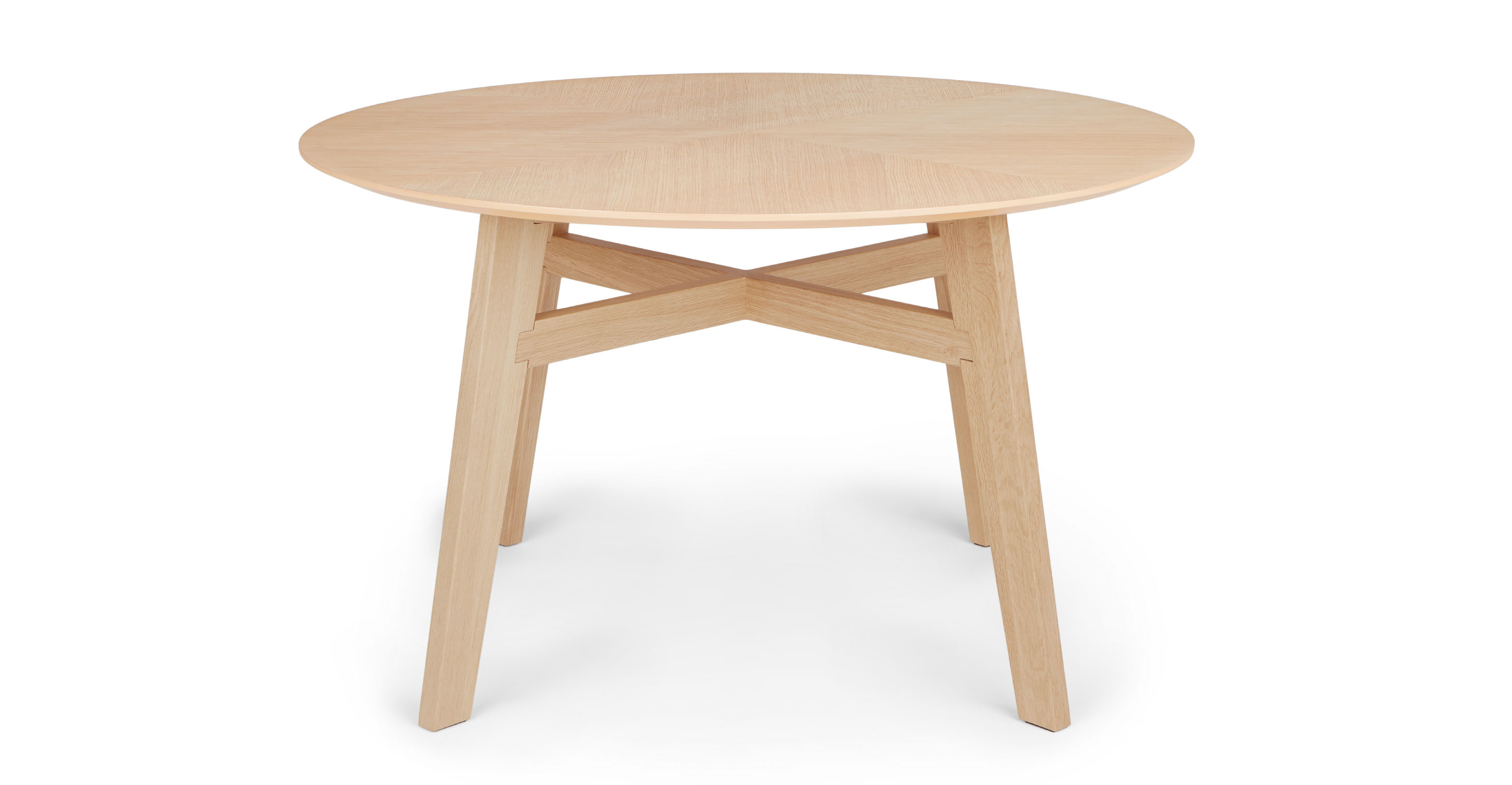 Round Light Oak Dining Table For 4, 52 Round Dining Table Setup