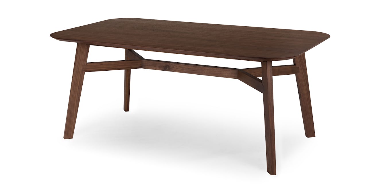 Matte Walnut Rectangular Dining Table Seats 6 Article Ventu Modern Furniture