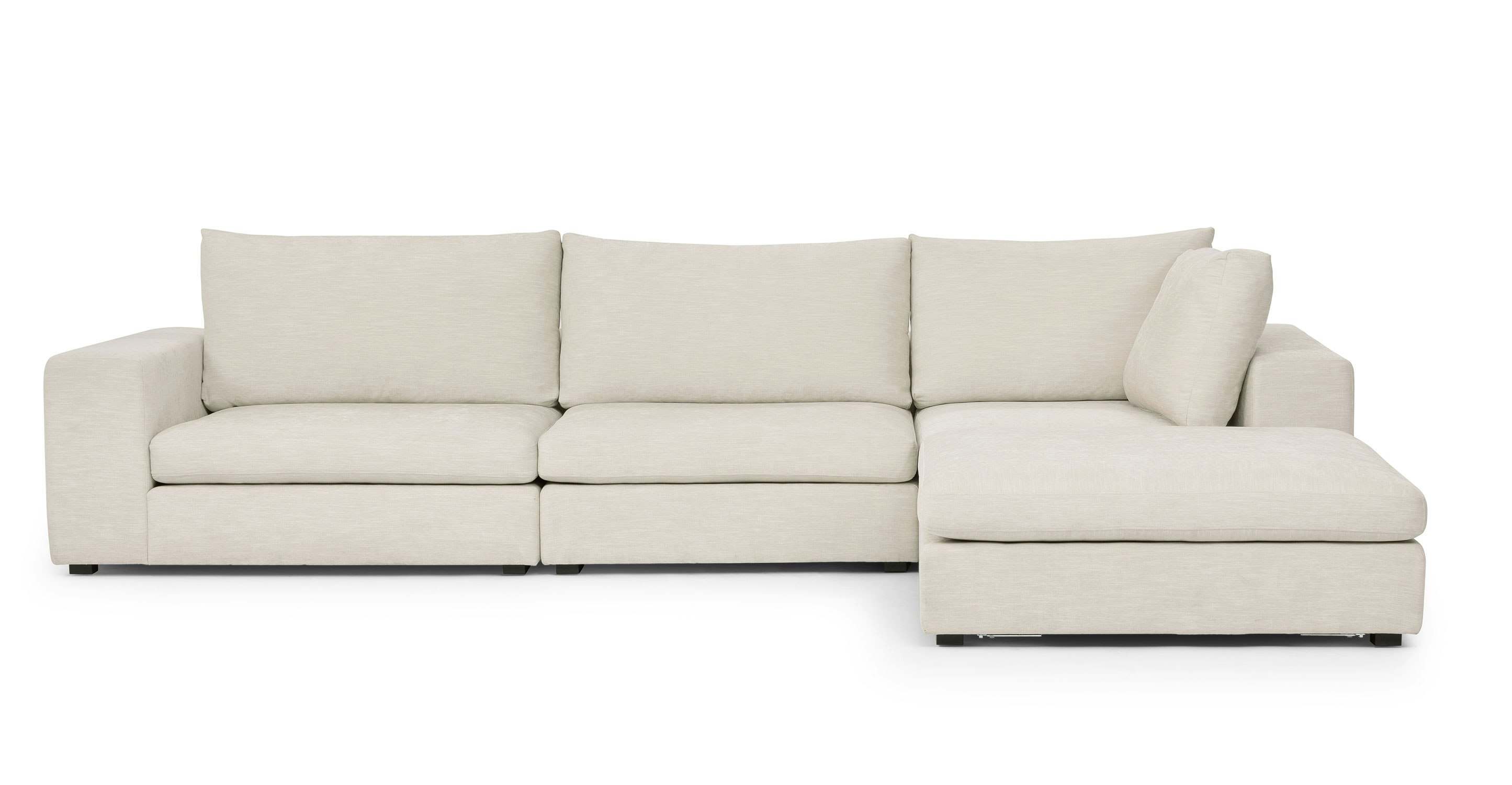 Pearl White Gaba Right Facing Modular Fabric Sectional Sofa | Article