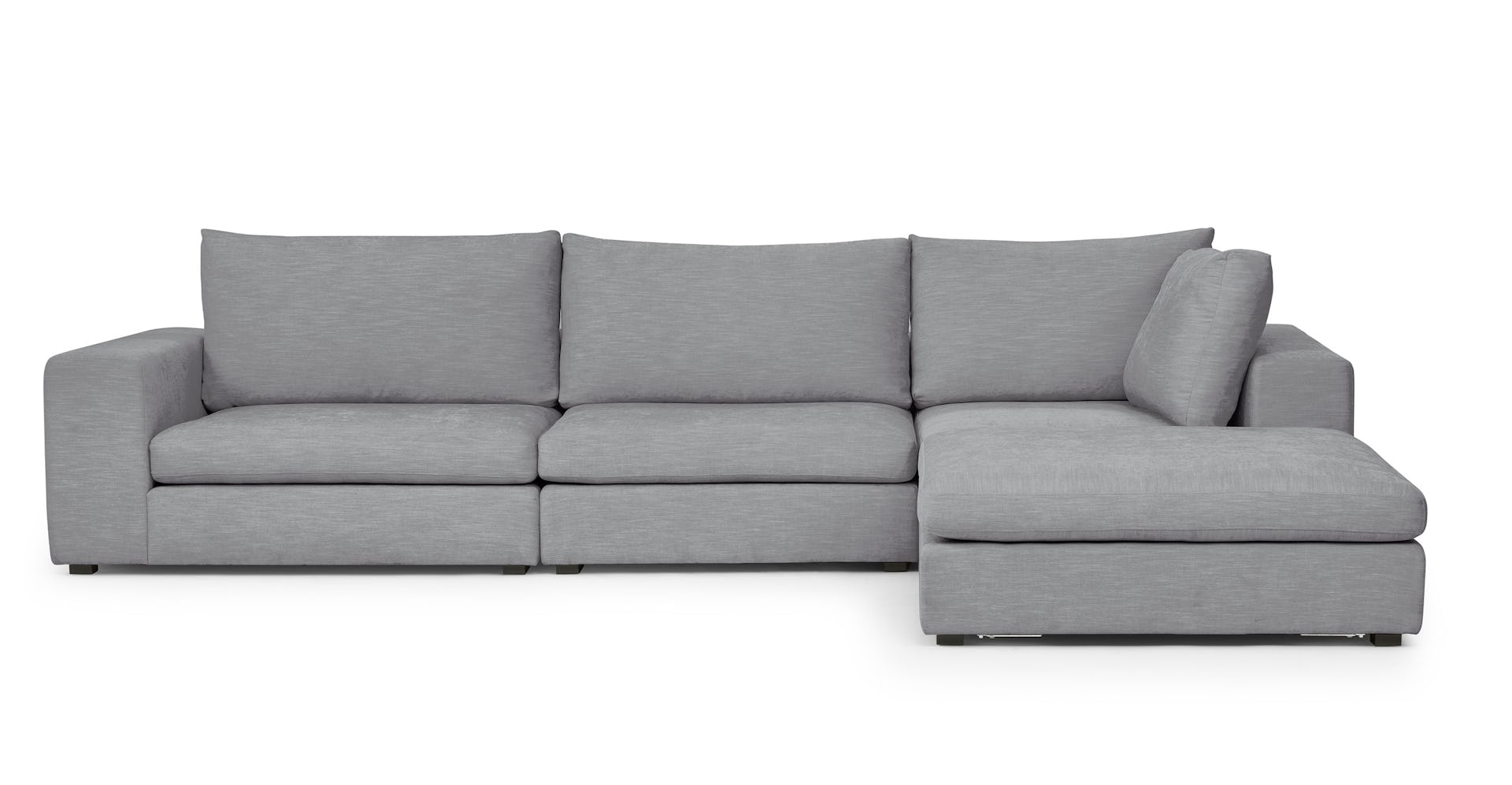 Gull Gray Gaba Right Facing Modular Fabric Sectional Sofa Article Modular Fabric Sectional Sofa