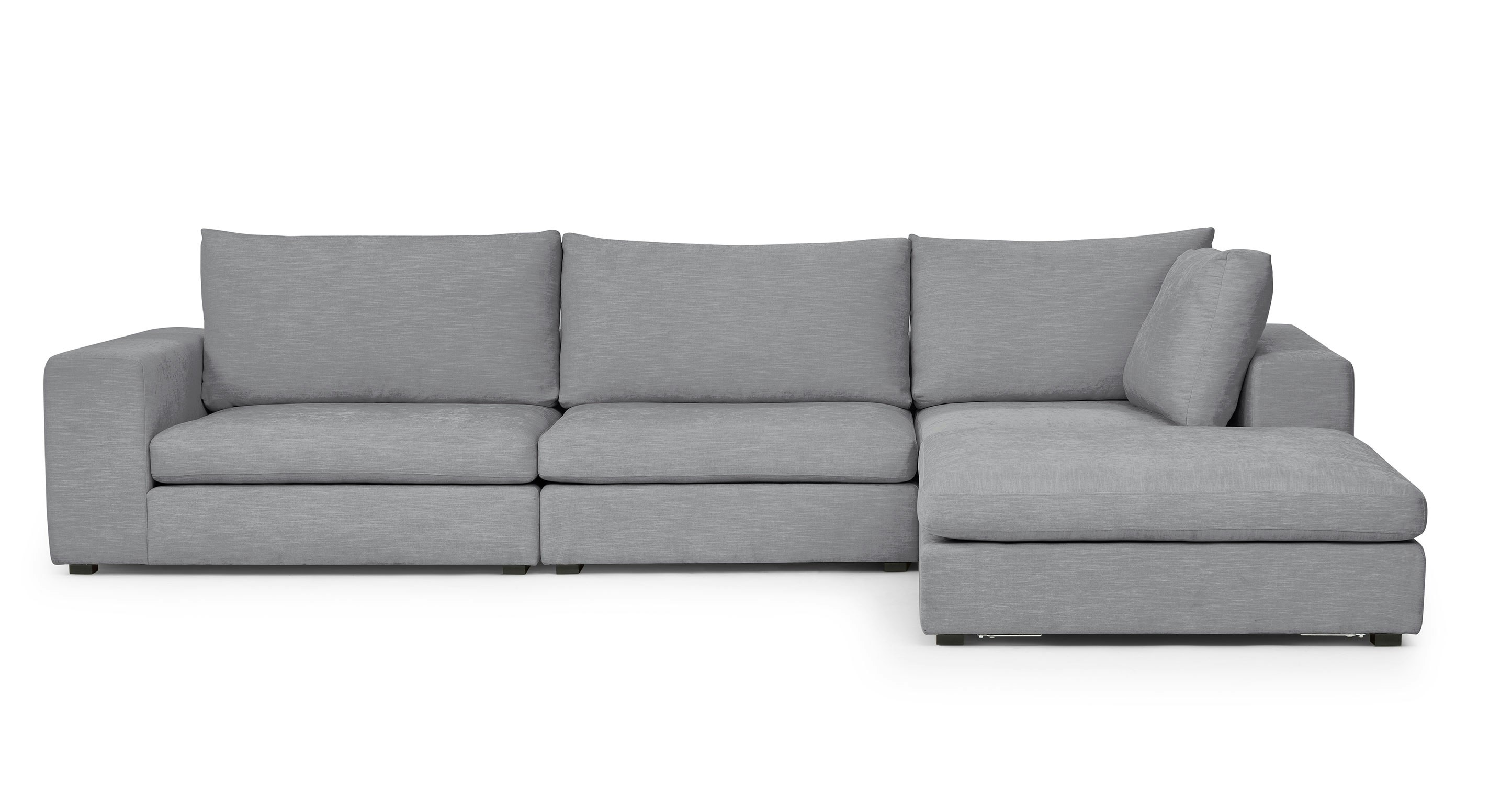 Gull Gray Gaba Right Facing Modular Fabric Sectional Sofa Article