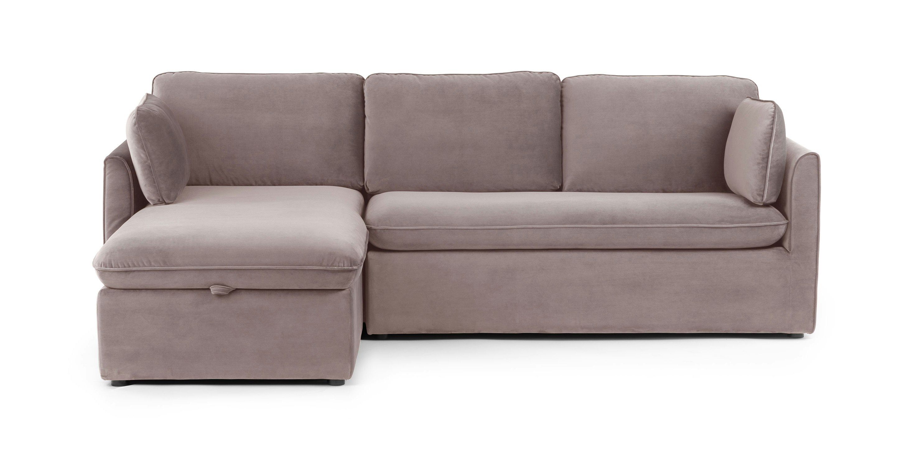 Dream Taupe Oneira Left Facing Velvet Sofa Bed Article