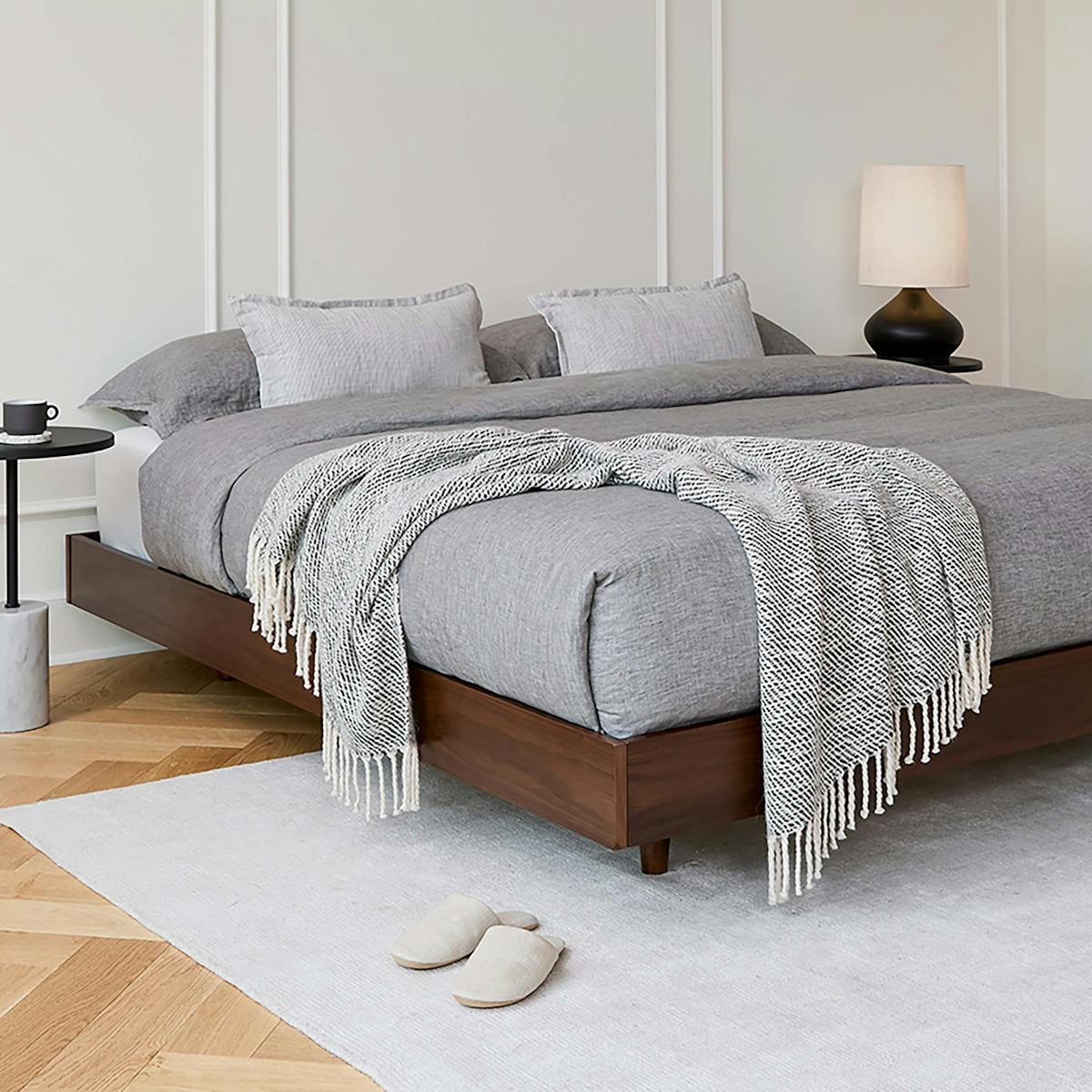 Walnut Wood King-Sized Platform Bed Frame | Basi | Article