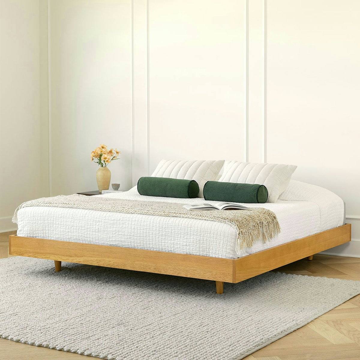 Oak King Size Platform Bed Frame Basi Article