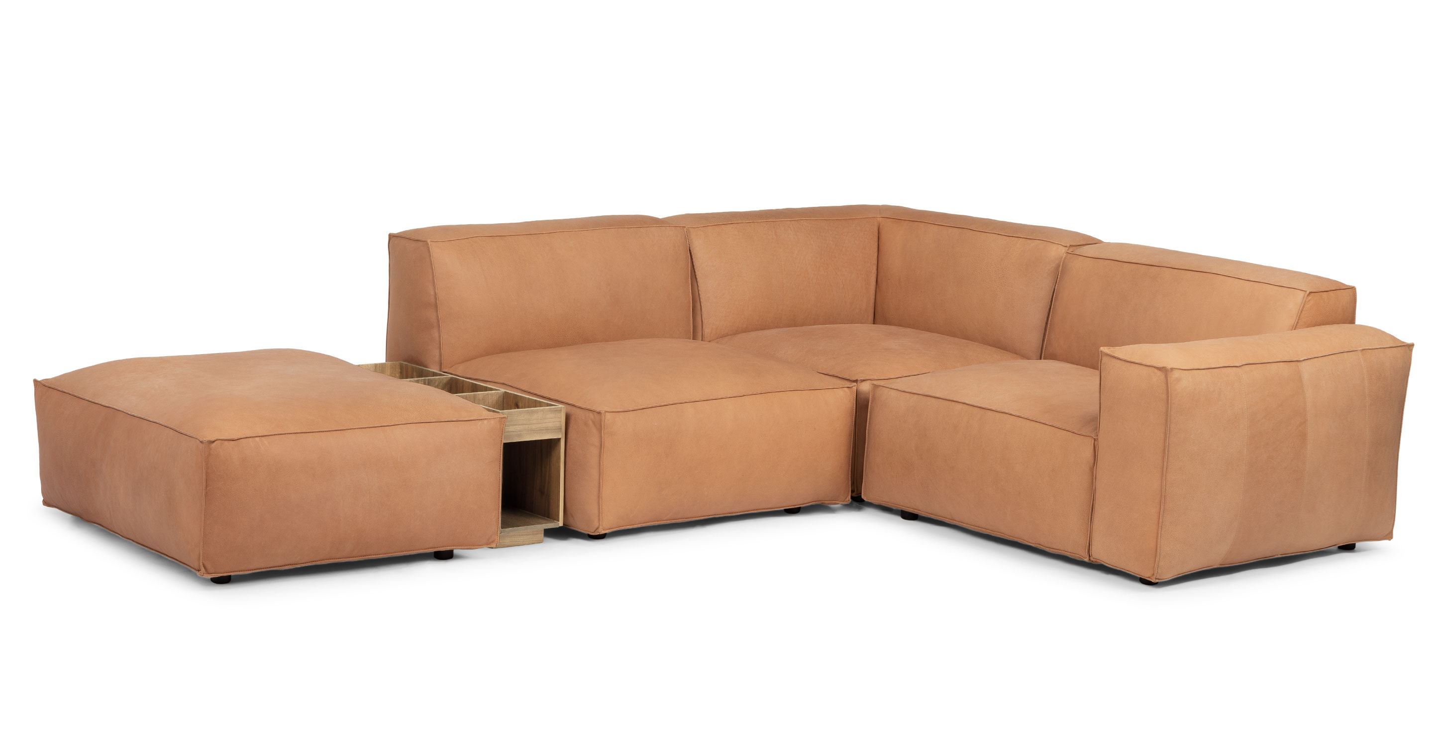 Solae Canyon Tan / Oak Right Arm Corner Sectional